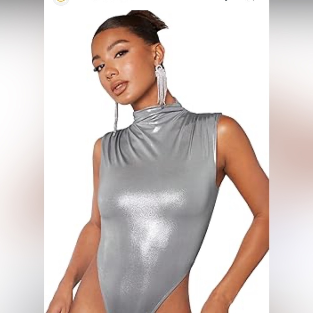 House of Harlow 1960 Shimmering Silver Top